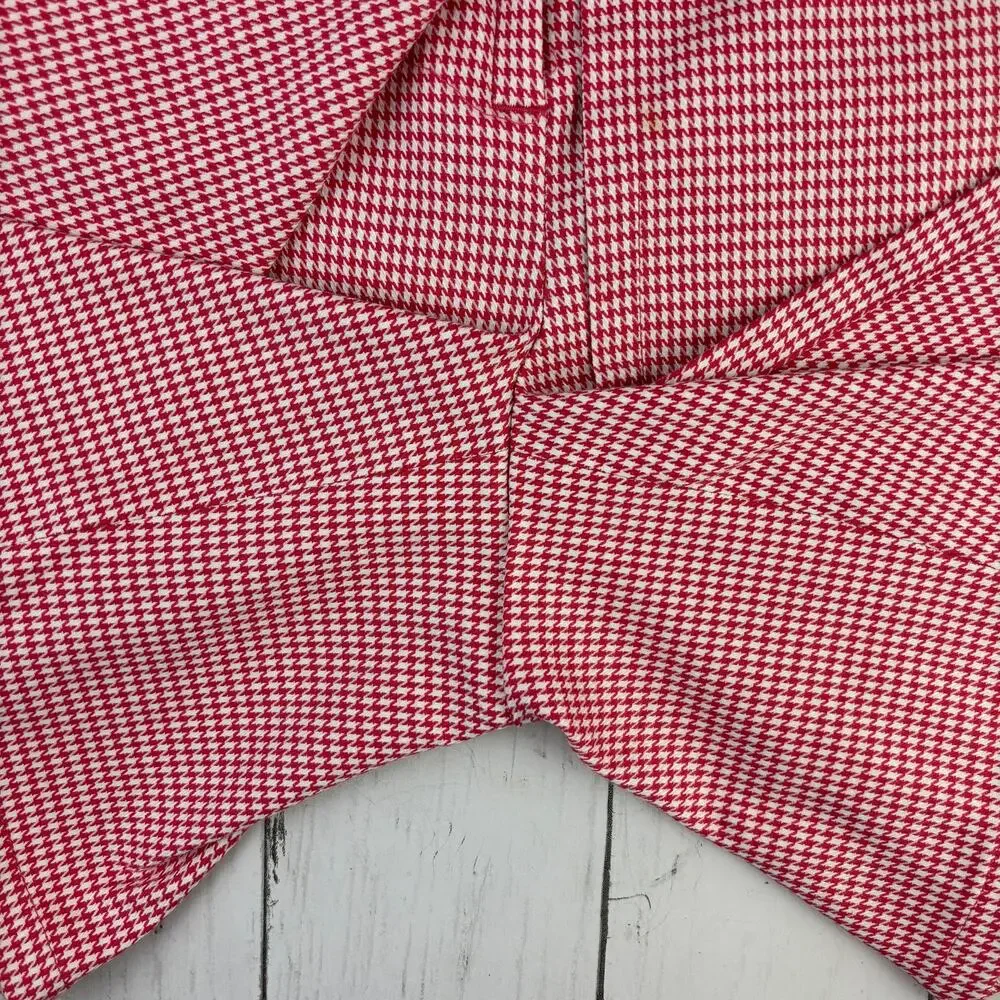 Brooks Brothers Country Club Red/White Houndstooth Wrap Skort Shorts Size 2 - Picture 12 of 15